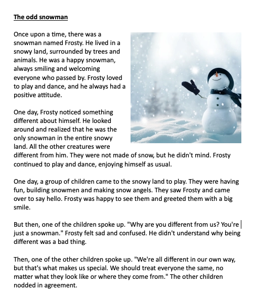Inclusivity - The odd snowman