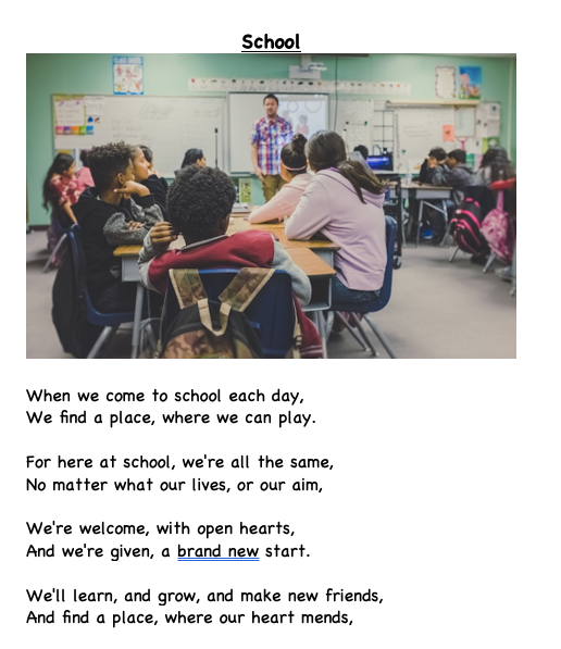 School Poem - Inclusive