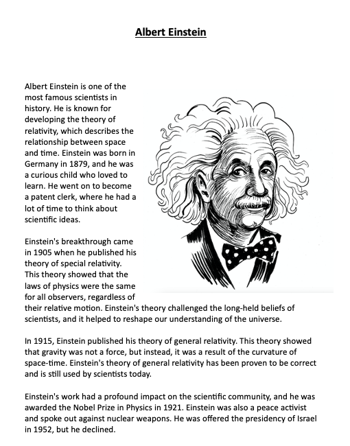 KS2 - VIPERS Text - Albert Einstein