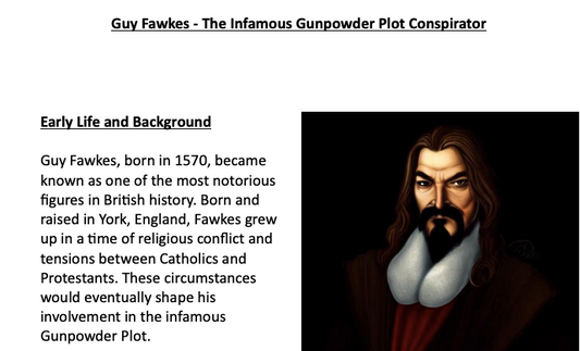 LKS2 History Text - Guy Fawkes