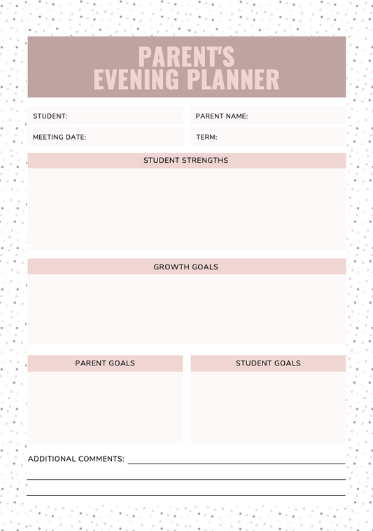 Parent Teacher Conference Planner